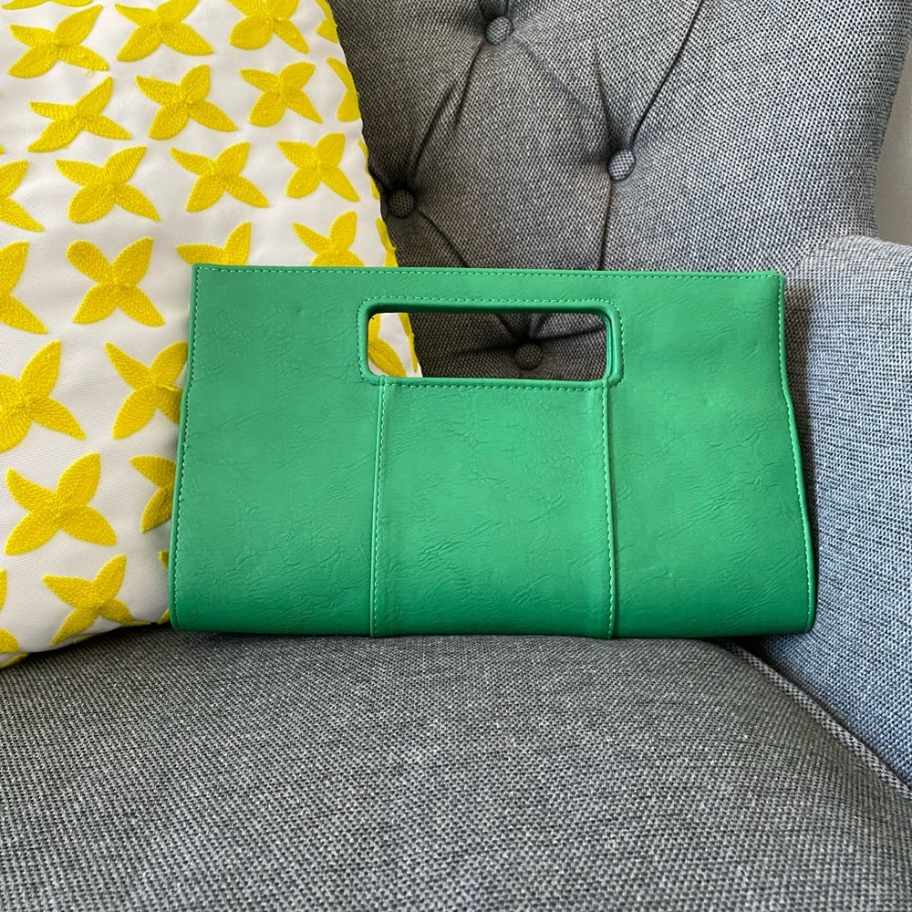 Green Leather Clutch (Charming Charlie)